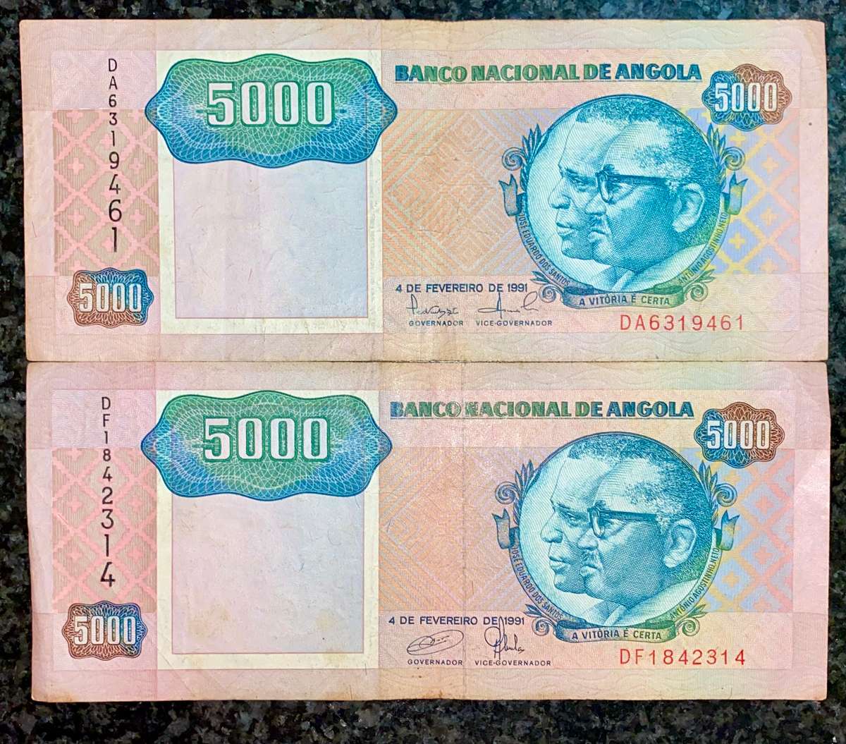 ANGOLA 5000 KWANZA 1998 TWO DIFFERENT SIGNATURES (1 BID TAKES ALL)