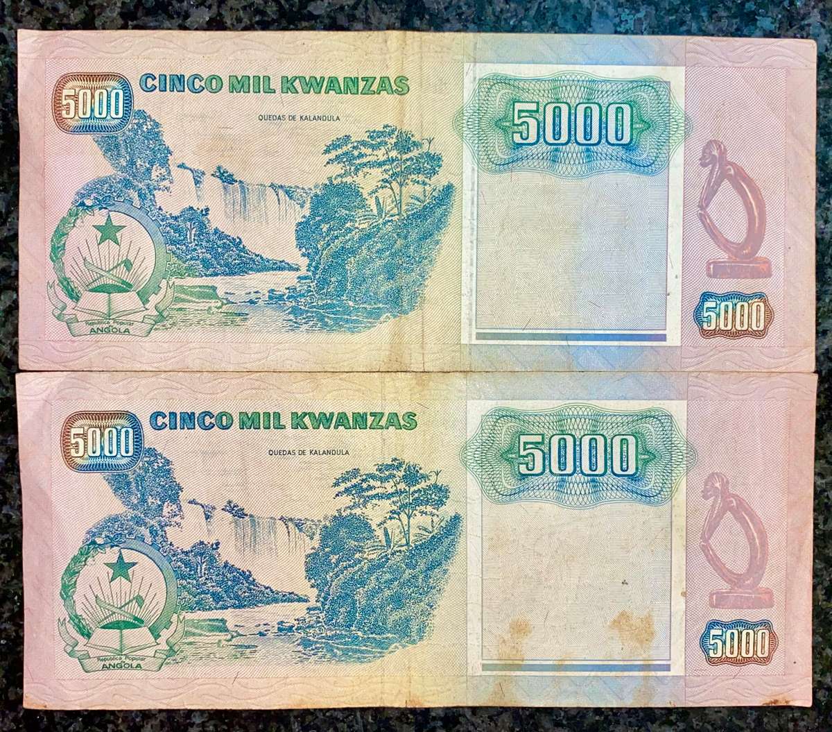 ANGOLA 5000 KWANZA 1998 TWO DIFFERENT SIGNATURES (1 BID TAKES ALL)