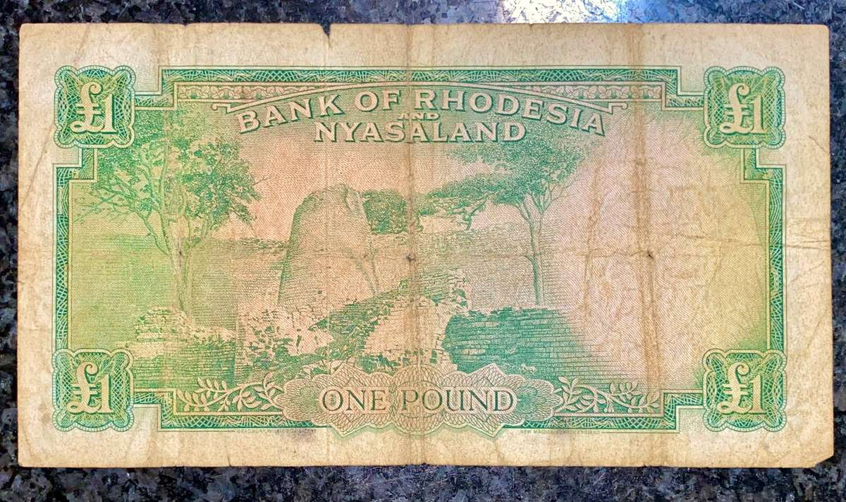 Rhodesia 1 pound 9th January 1961 C J Rhodes wtm X65