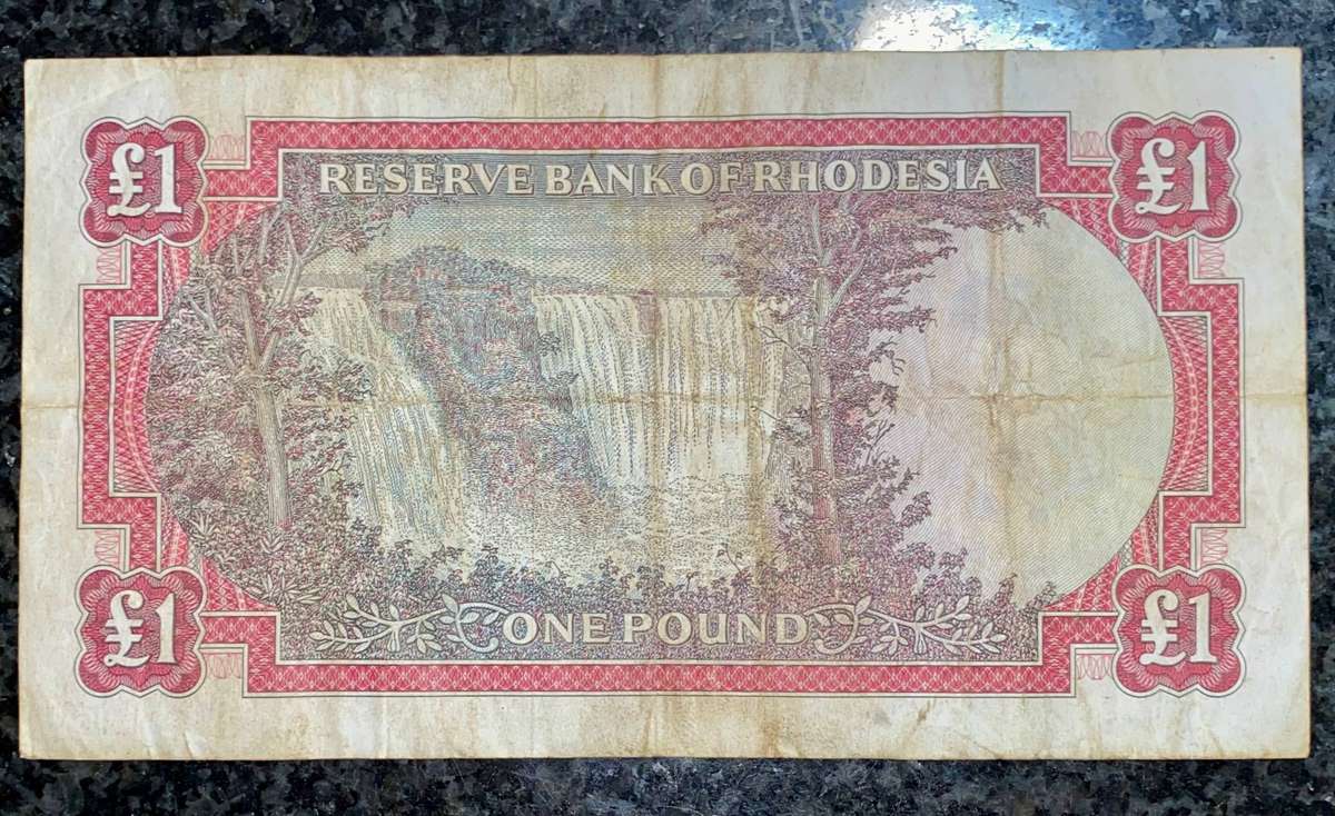 Rhodesia 1 pound 1st September 1967 C J Rhodes wtm