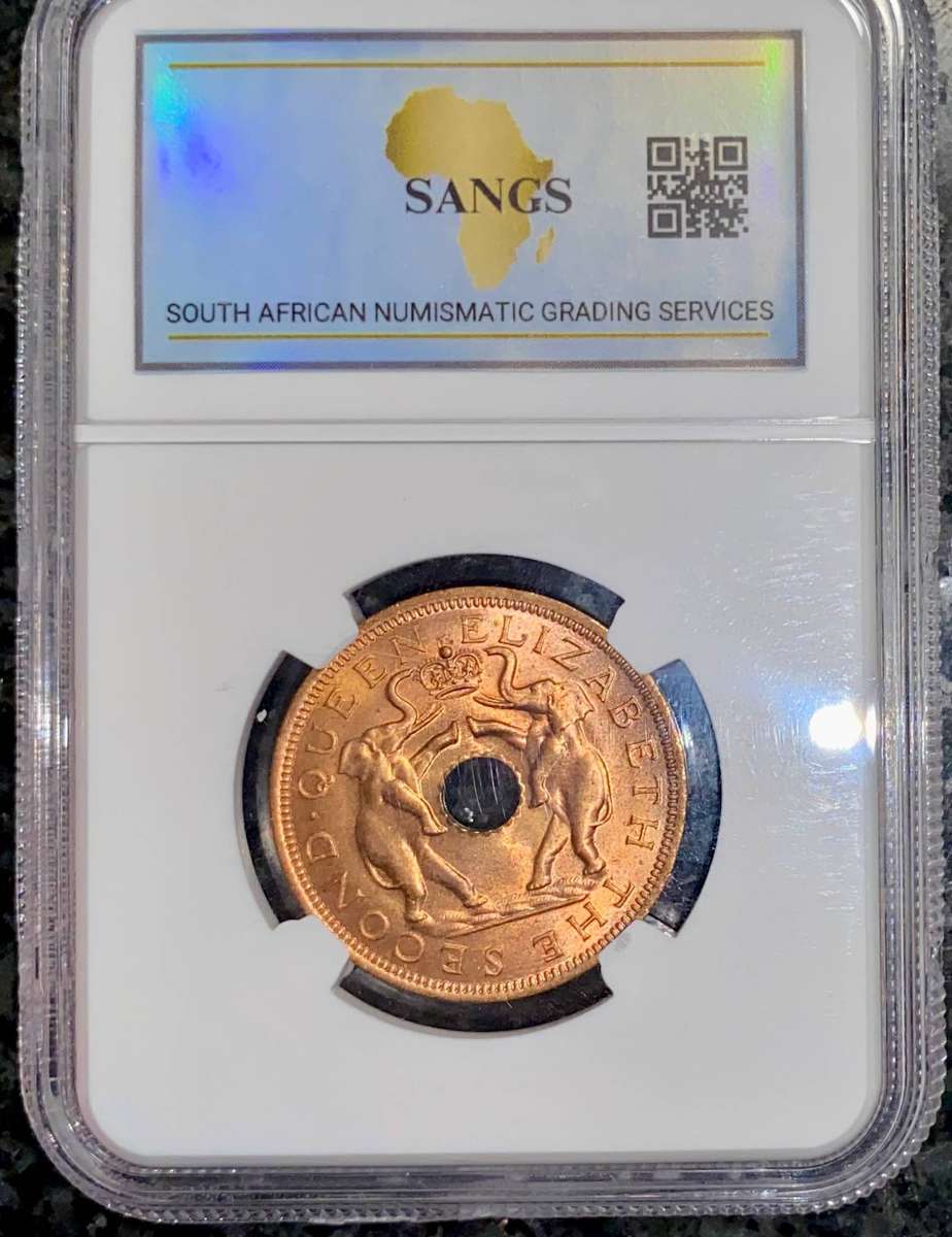 Rhodesia & Nyasaland Graded 1 penny 1963 MS64 SANGS