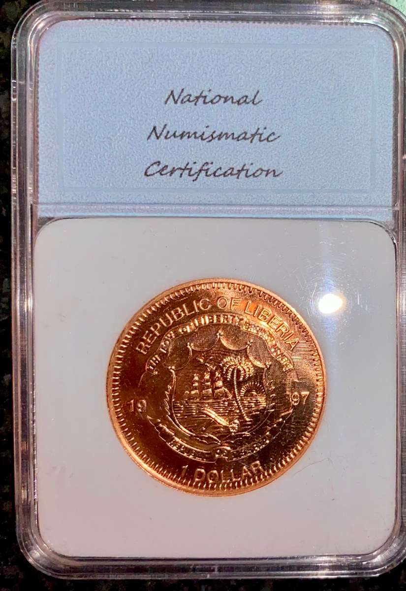 Liberia Graded 1 dollar 1997 AZA Species survival plan graded MS69-PL - NNC