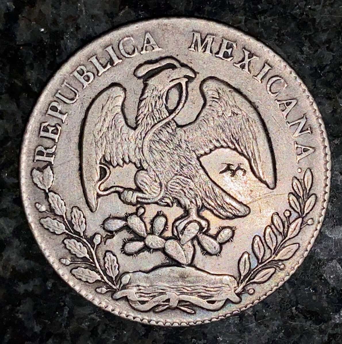 Mexico Silver 8 reals 1860 - Eagle with Snake on Cactus - 8R.M.1874.M.H.10D.20G. Mexico mint