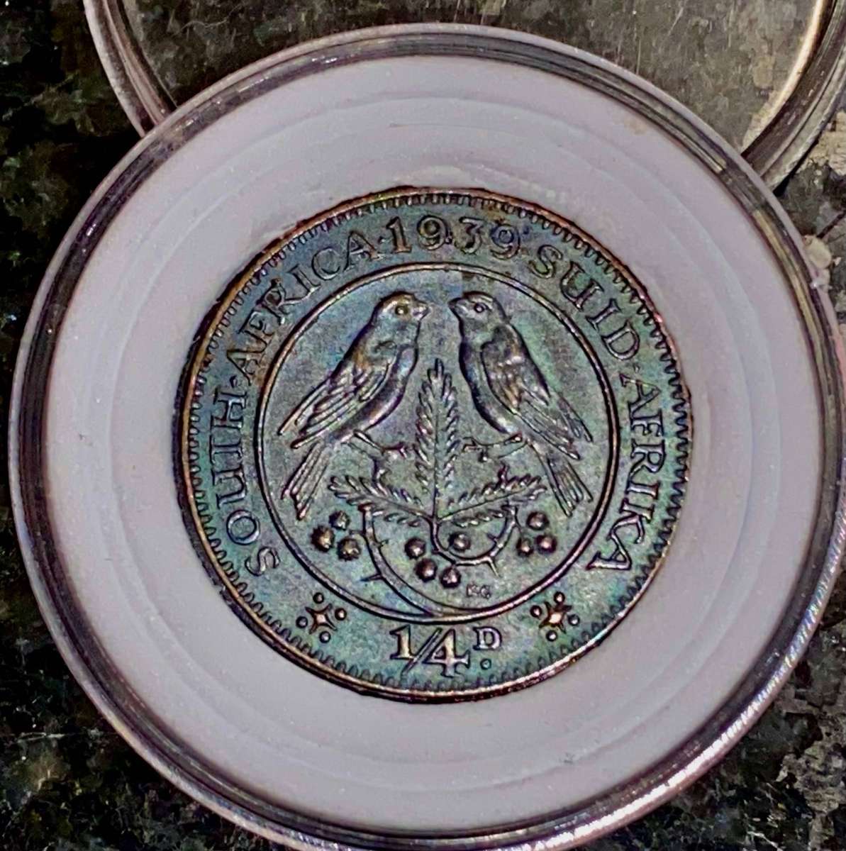SA Union 1/4 penny 1939 good condition mintage 101584 in capsule