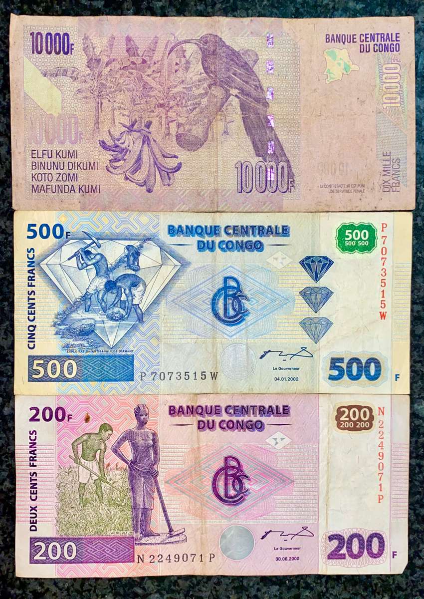 CONGO SET 10,000FRANCS 2013 TO 200 FRANCS 2000-2003(1 BID TAKES ALL)