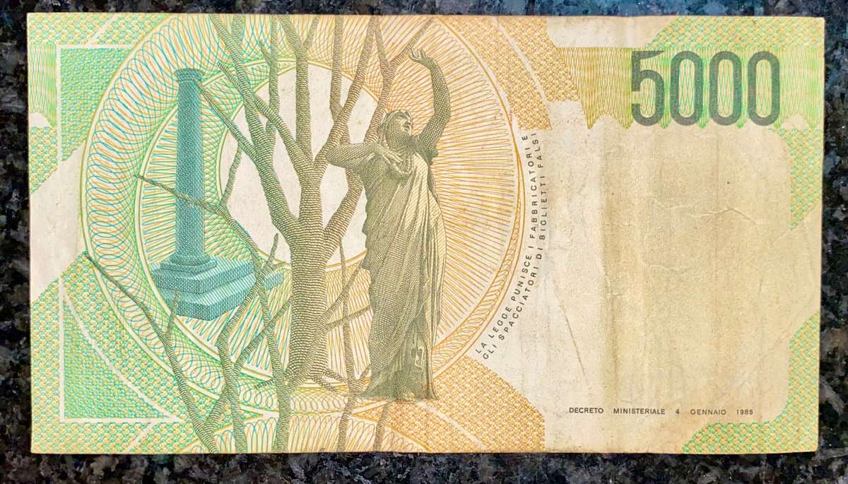 ITALY 5000 LIRE 1985