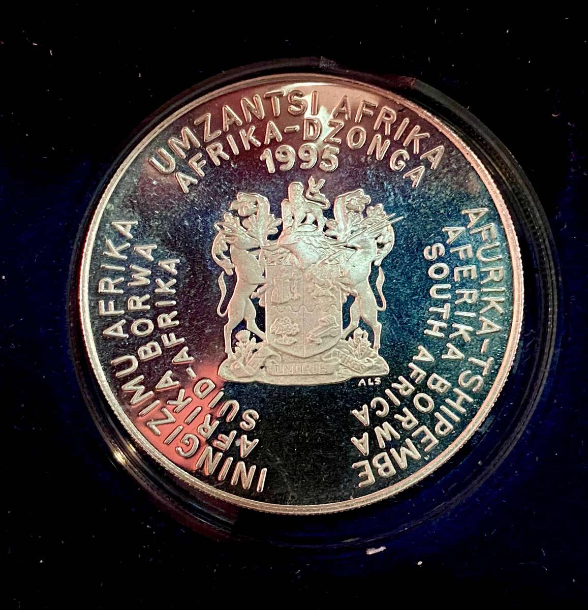South Africa. Silver R2 - World Cup Rugby 1995 - in SA Mint Box