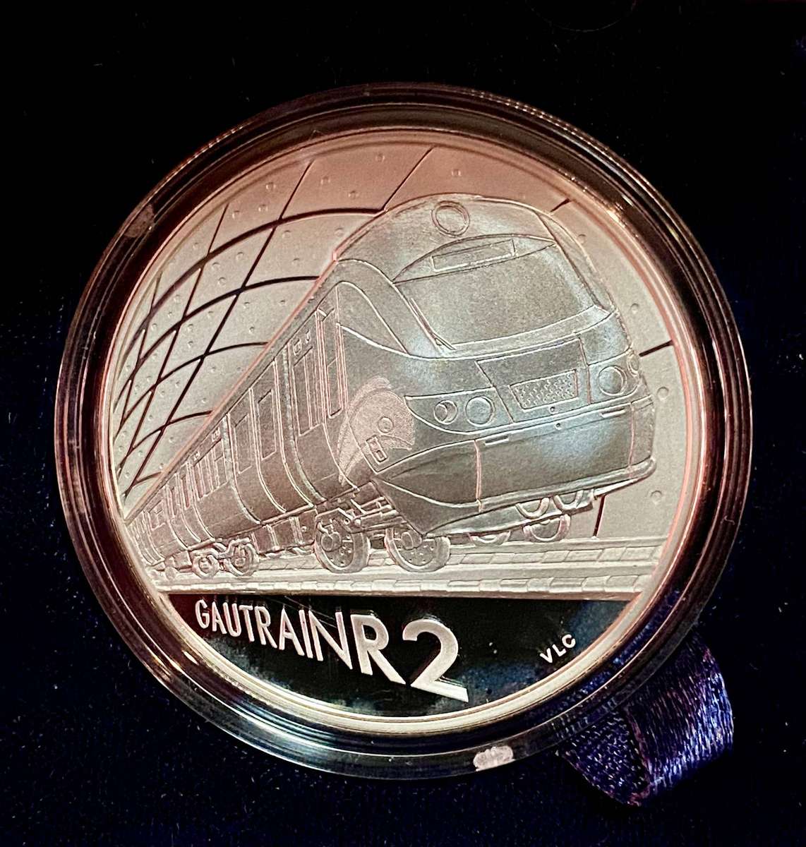 South Africa. Proof Silver R2 - Trains of South Africa 2012 Gautrain - SA Mint box + certificate