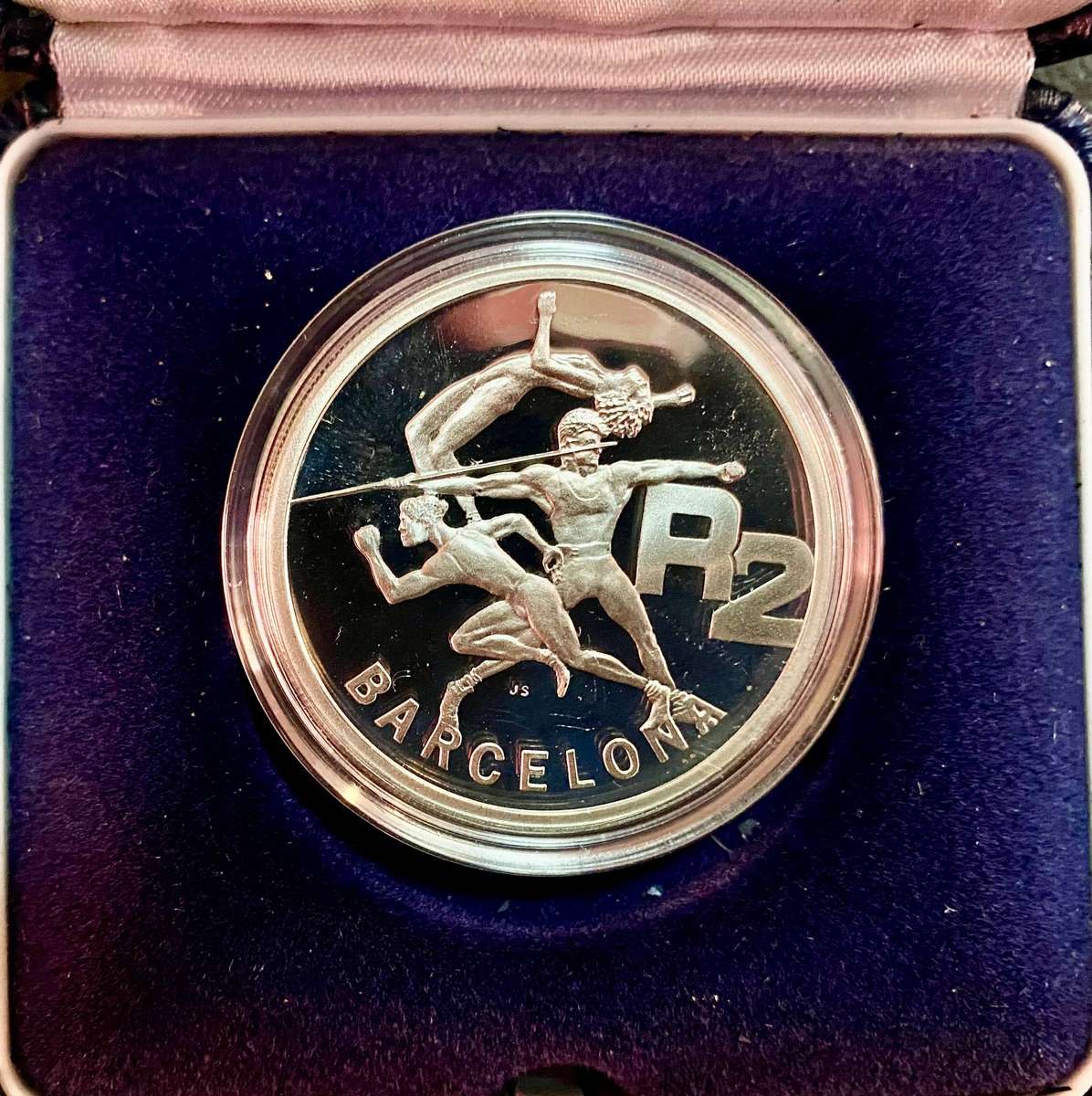 South Africa. Proof Silver R2 - Barcelona Olympics 1992 - blue box