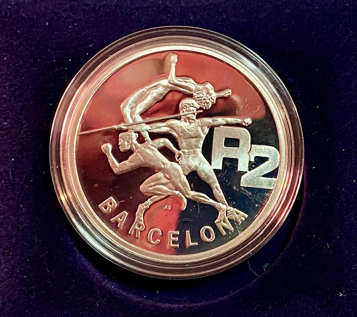 South Africa. Proof Silver R2 - Barcelona Olympics 1992 - blue box