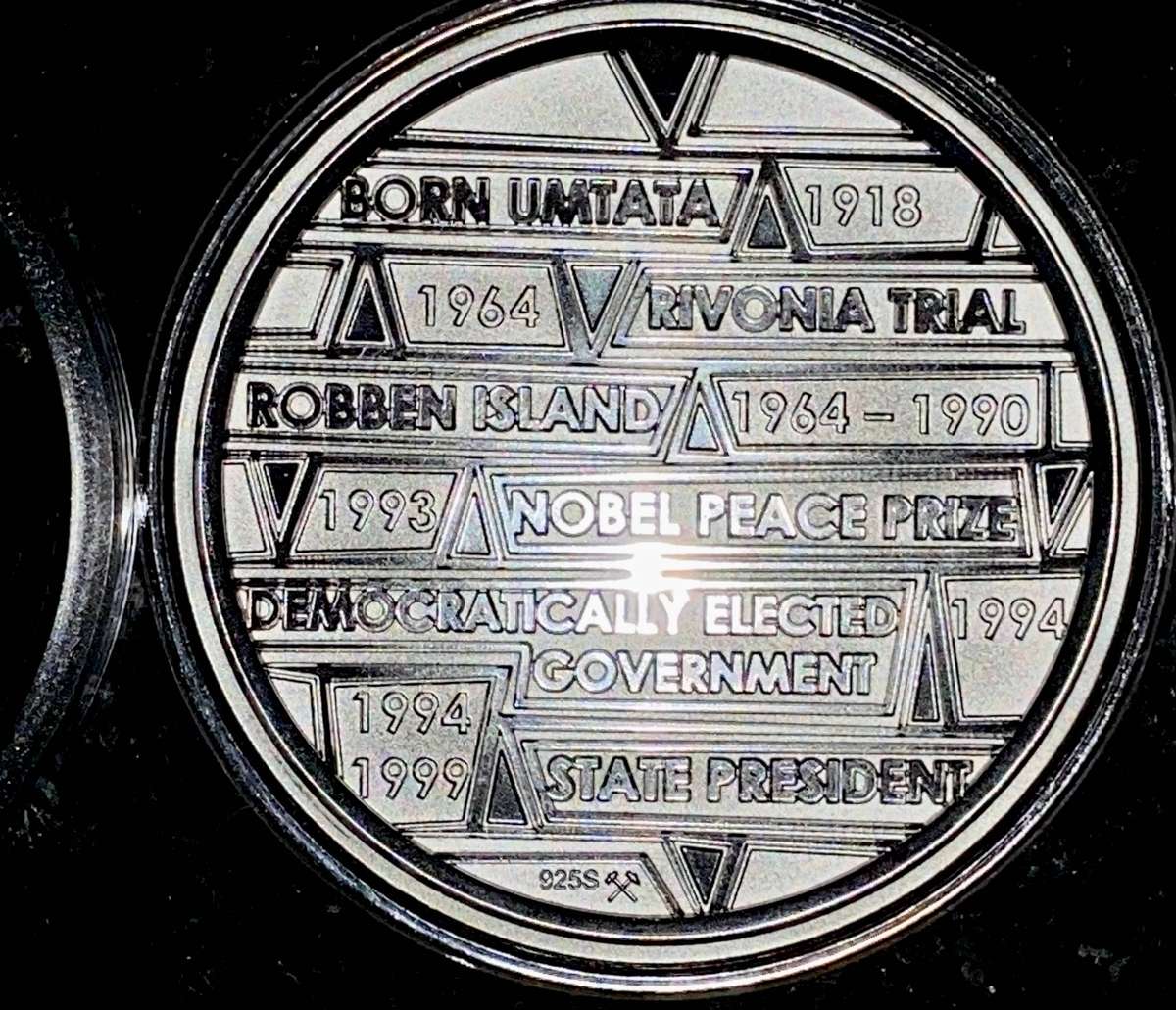 Nelson Mandela Proof Sterling Silver 1OZ - Mandela 90th birthday in capsule