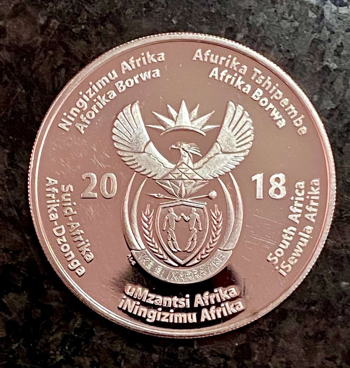 NELSON MANDELA 1 OZ STERLING SILVER R50 --2018-- 100 YEARS 1918-2018 -