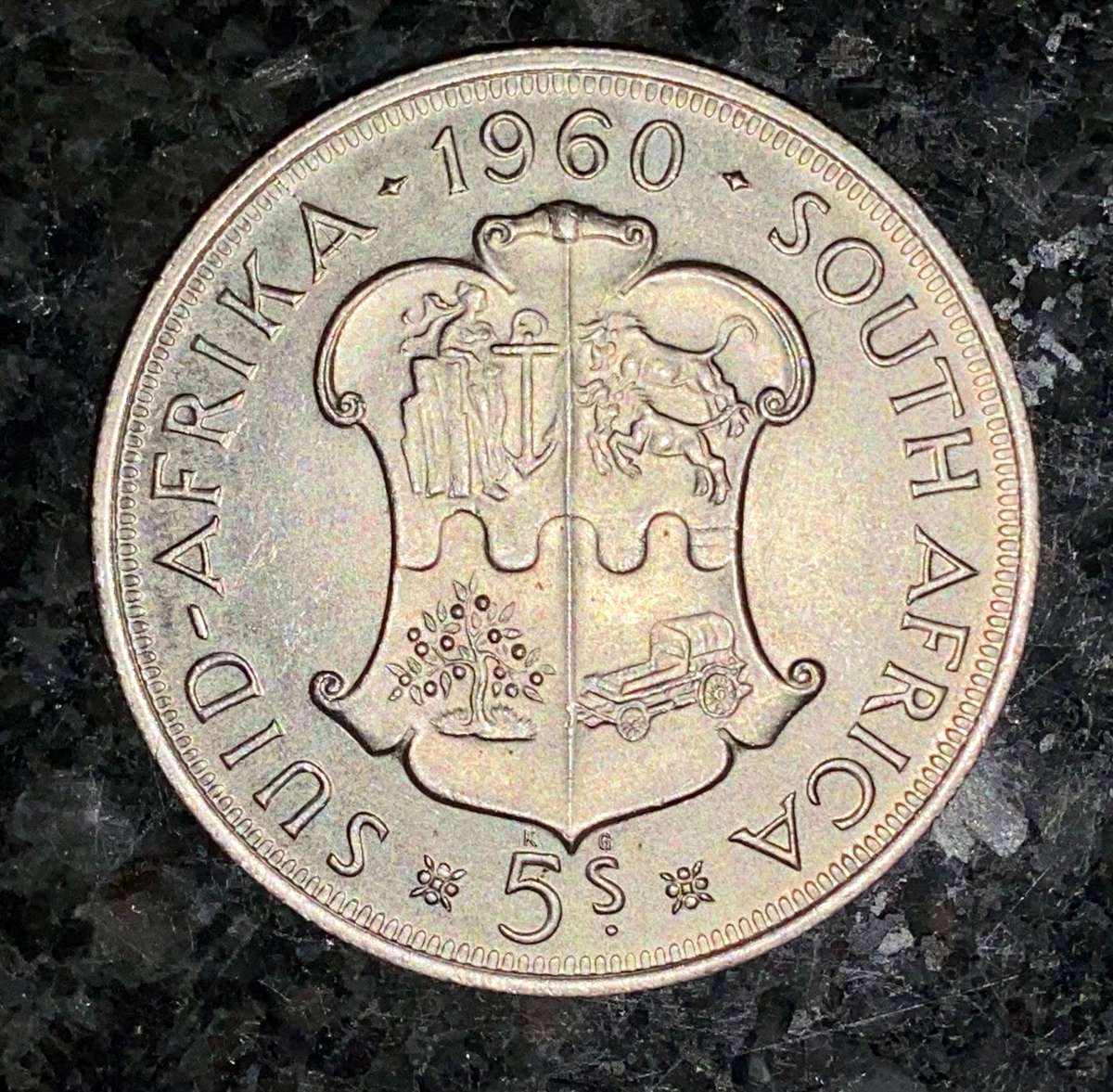 SA Union silver 5 shillings 1960 good condition