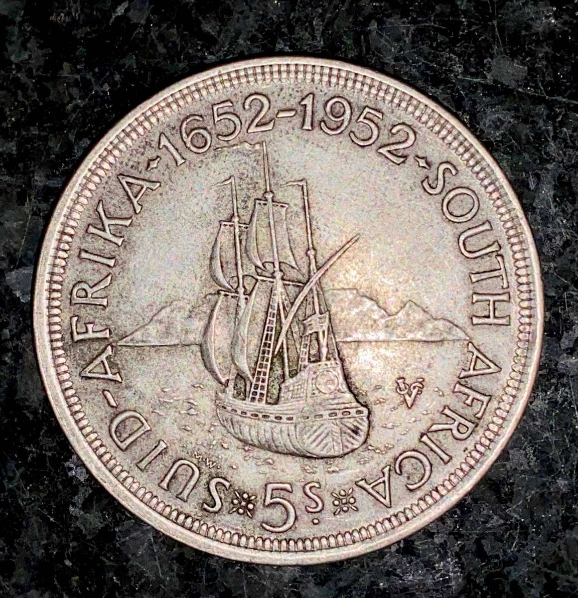 SA Union silver 5 shillings 1952