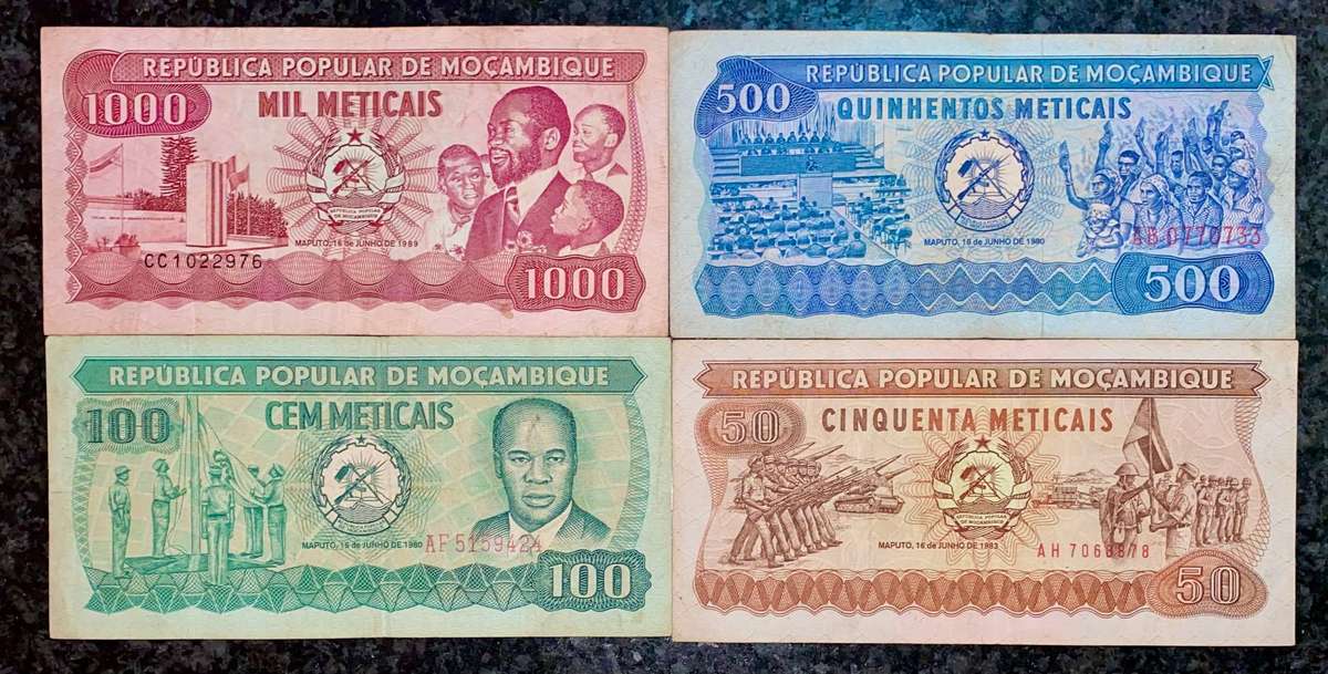 Mozambique set 1000 meticais to 50 meticais 1980s ( 1 bid takes all)
