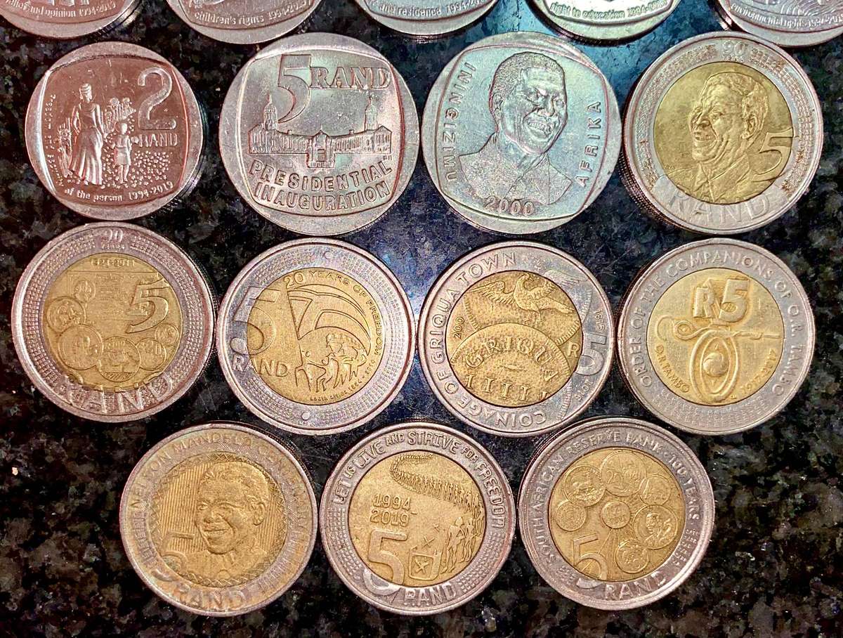 COMPLETE SET OF ALL SOUTH AFRICAN COMMEMORATIVE COINS 1994 TO 2021 - 50 CENT TO R5 GOOD CONDITION