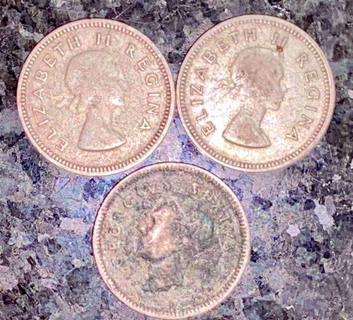 SA Union Silver set 3d threepence 1952 - 1953 & 1956 (1 bid takes all)