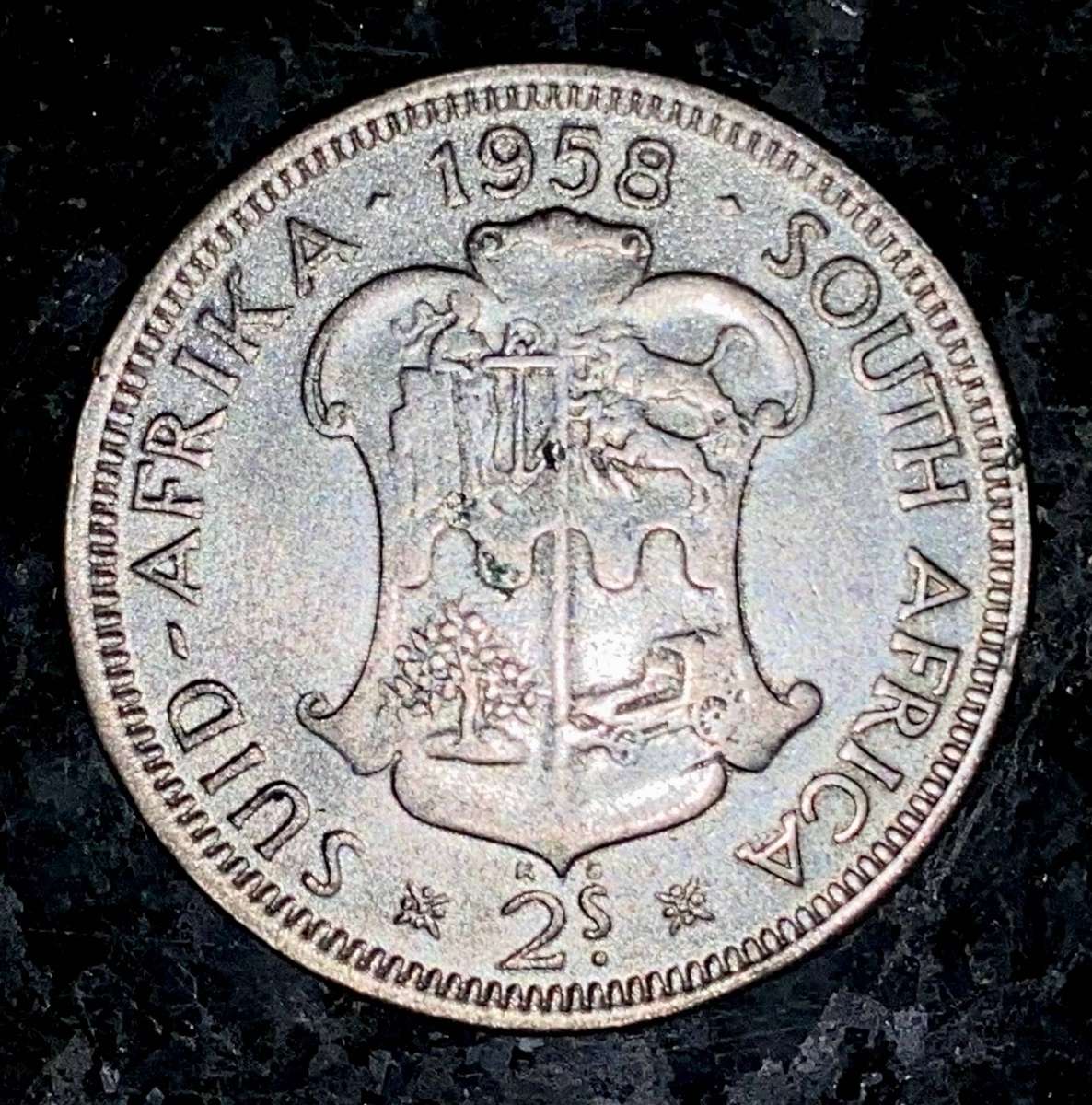 SA Union silver 2 1/2 shilling 1958 good condition