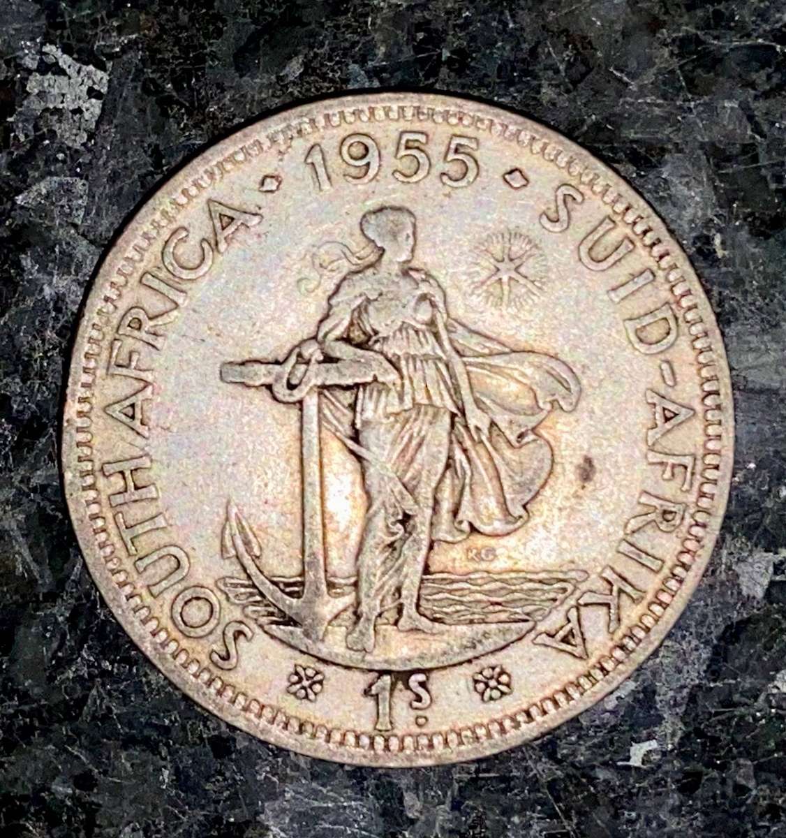 SA Union silver 1 shilling 1955