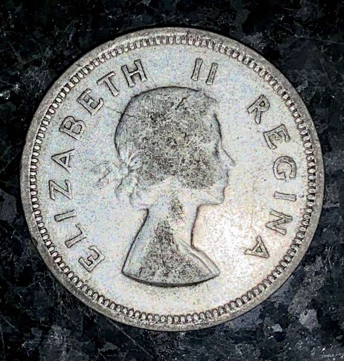 SA Union silver 1 shilling 1955