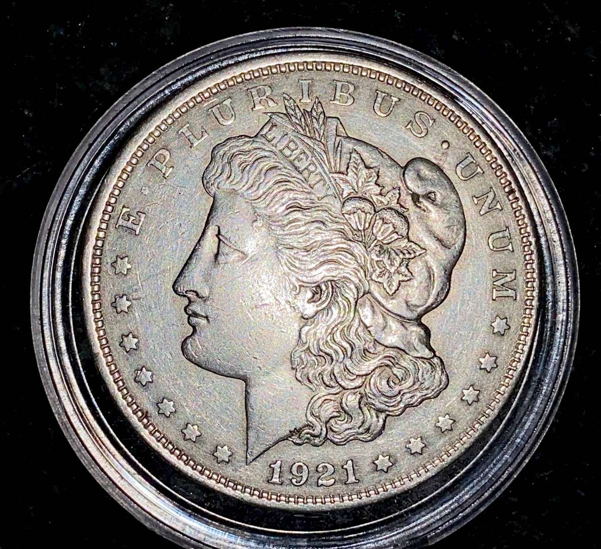 USA Silver Morgan 1 dollar - 1921 Philadelphia Mint good condition in capsule
