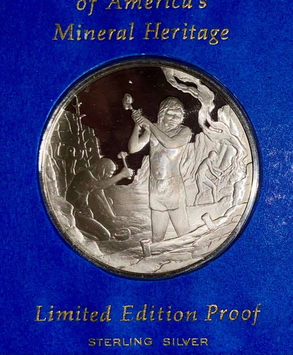 USA Proof Silver 1OZ - 1974 FDC - Postmaster Of America - Mineral Heritage + Stamp + COA