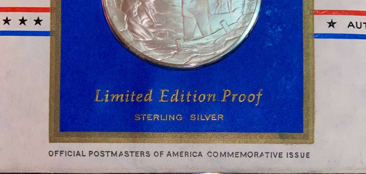 USA Proof Silver 1OZ - 1974 FDC - Postmaster Of America - Mineral Heritage + Stamp + COA