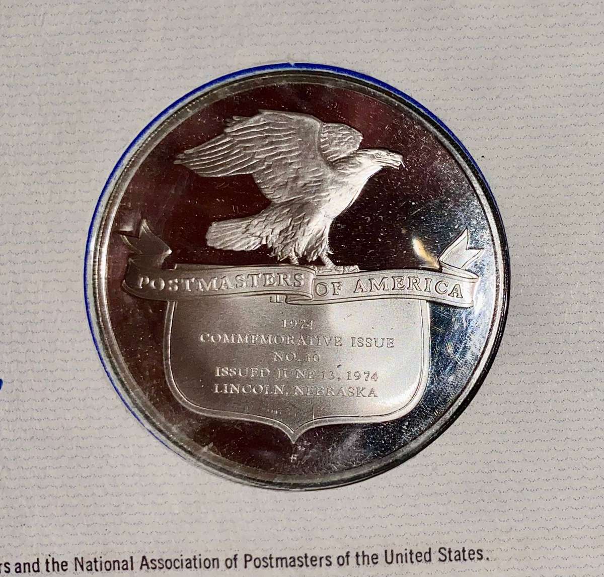 USA Proof Silver 1OZ - 1974 FDC - Postmaster Of America - Mineral Heritage + Stamp + COA