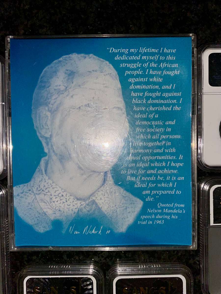 COMPLETE SET COMMEMORATIVE R5 COINS 1994 TO 2021--7 GRADED COIN MS66 -MS62 + PROOF LIKE 2000 MANDELA