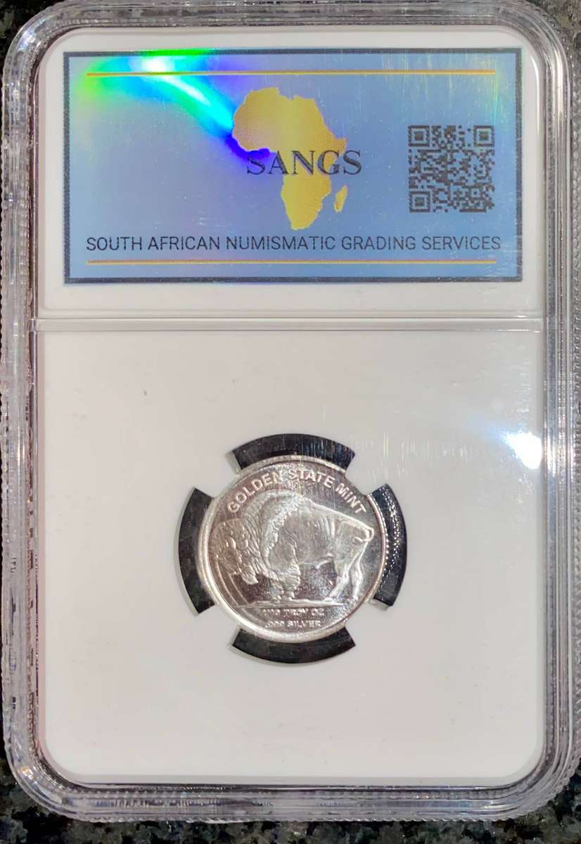 USA Graded Silver - Indian Head & Bison Golden State mint 1/10 Troy OZ 999 Silver graded PR69 SANGS