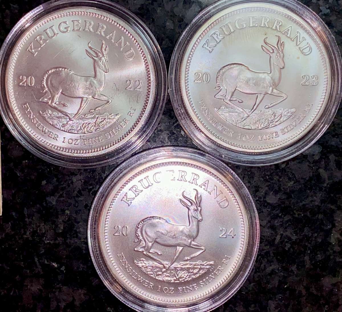 South Africa Full Set 1oz Silver Krugerrand Collection - Premium UNC 2017 to 2024