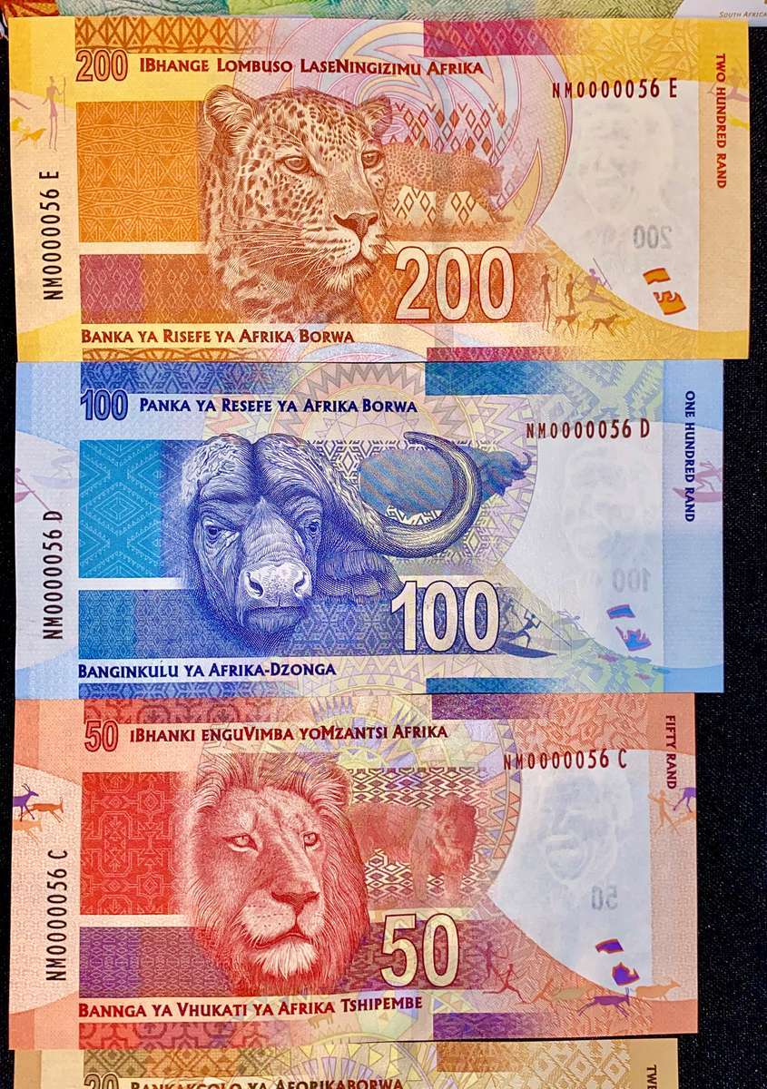 SOUTH AFRICA SET VERY LOW NO - L. KGANYAGO AA0000215 & G. MARCUS (NELSON MANDELA NM0000056 SCARCE)