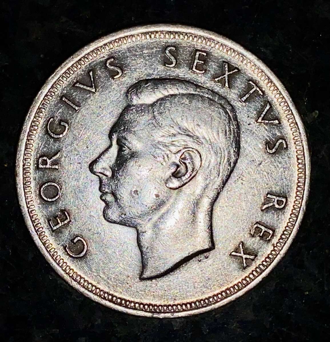 SA Union silver 5 shilling 1949