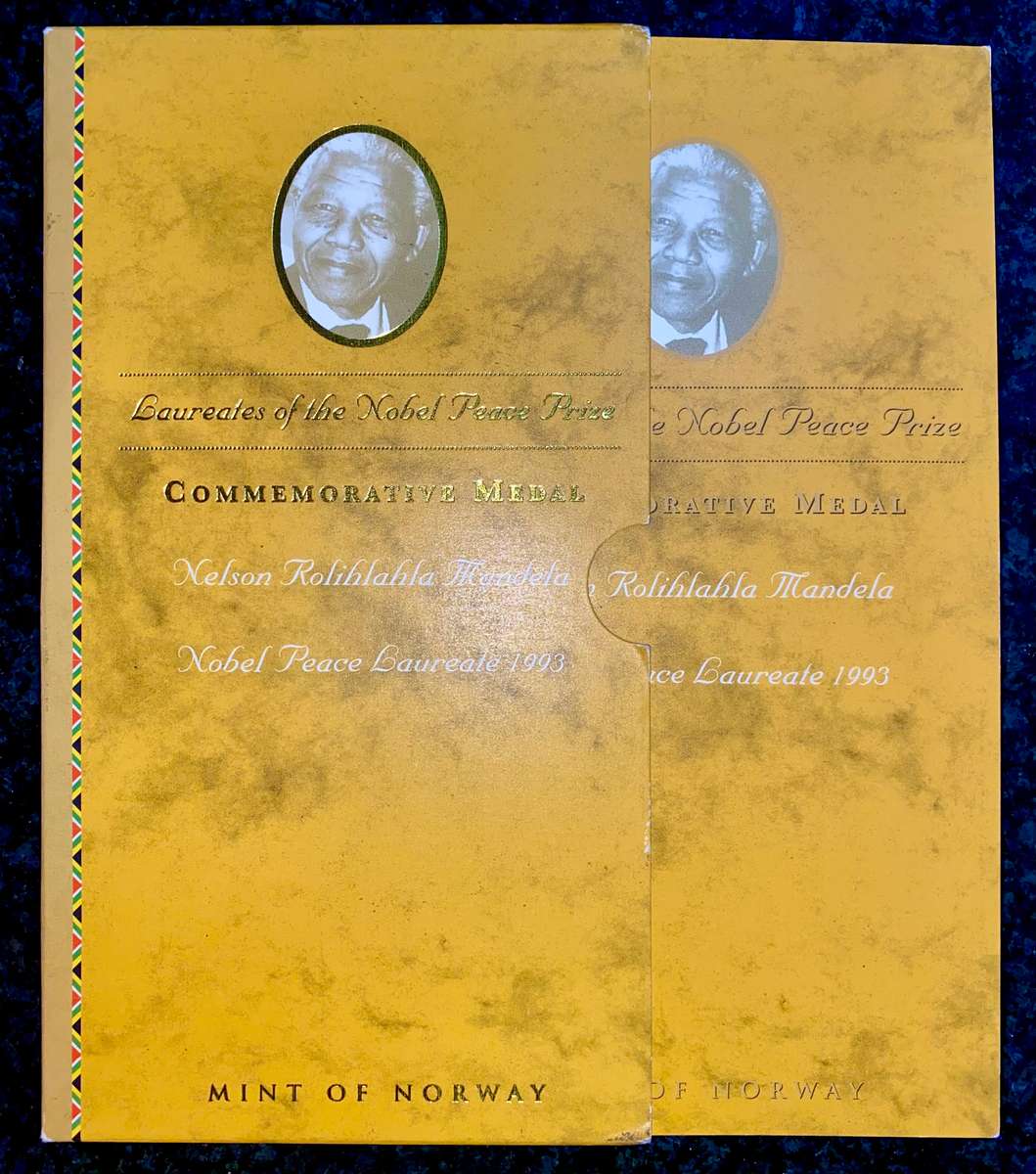 LAUREATES NOBEL PEACE PRIZE PROOF 1OZ STERLING SILVER LIMITED 25,000 NORWAY MINT + ORIGINAL FOLDER