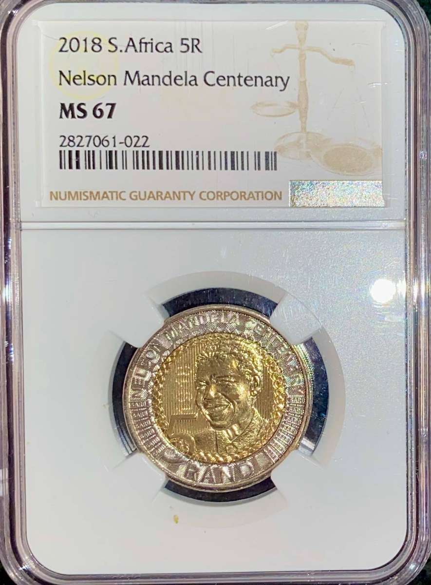 South Africa. Graded commemorative R5 - 2018 MS67 NGC (1 bid takes all)