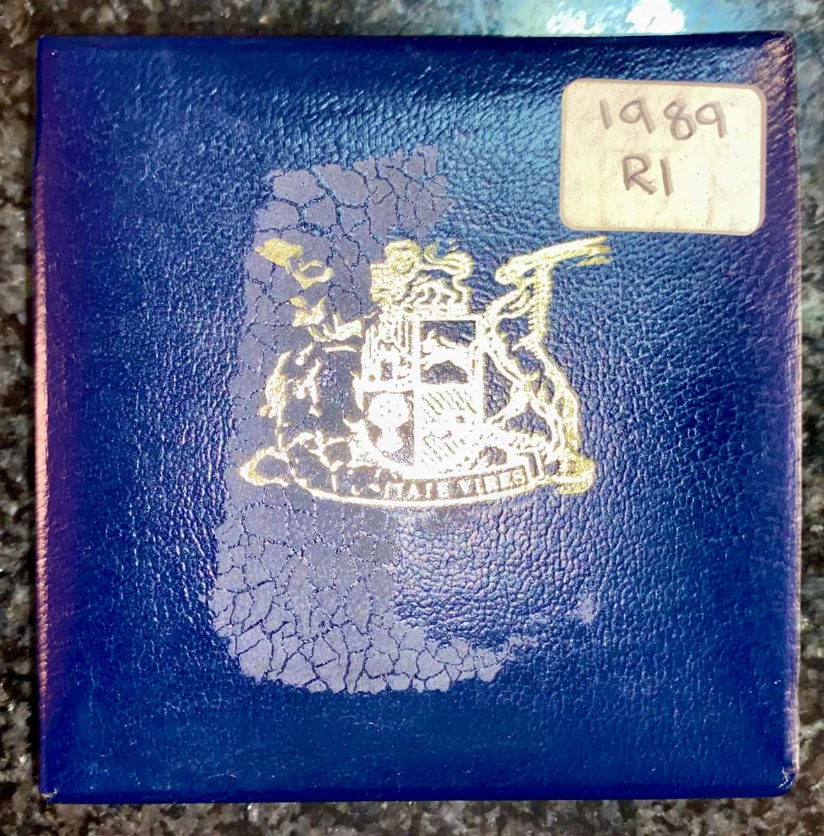 SOUTH AFRICA SILVER PROOF R1 --1992-- COAT OF ARMS - IN SA MINT BOX