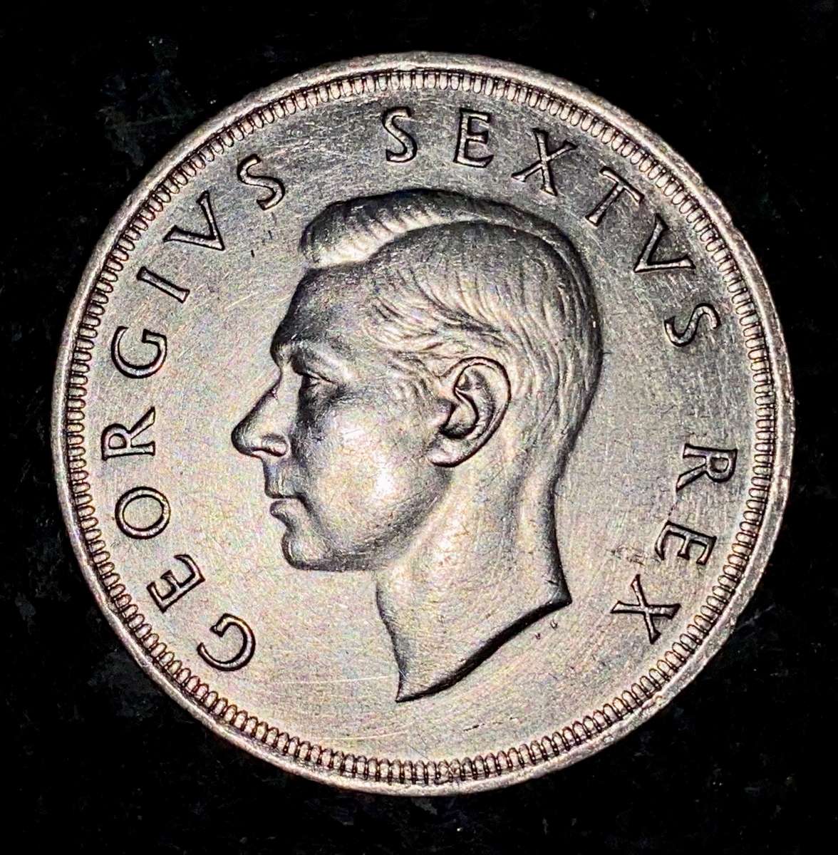 S A UNION SILVER 5 SHILLINGS 1952 GOOD CONDITION SILVER CROWN