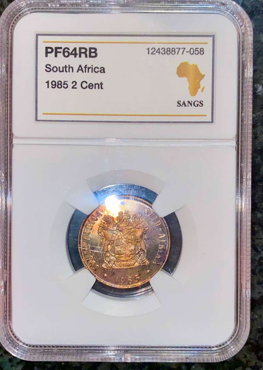 South Africa Graded 2 cent 1985 PF64RB SANGS