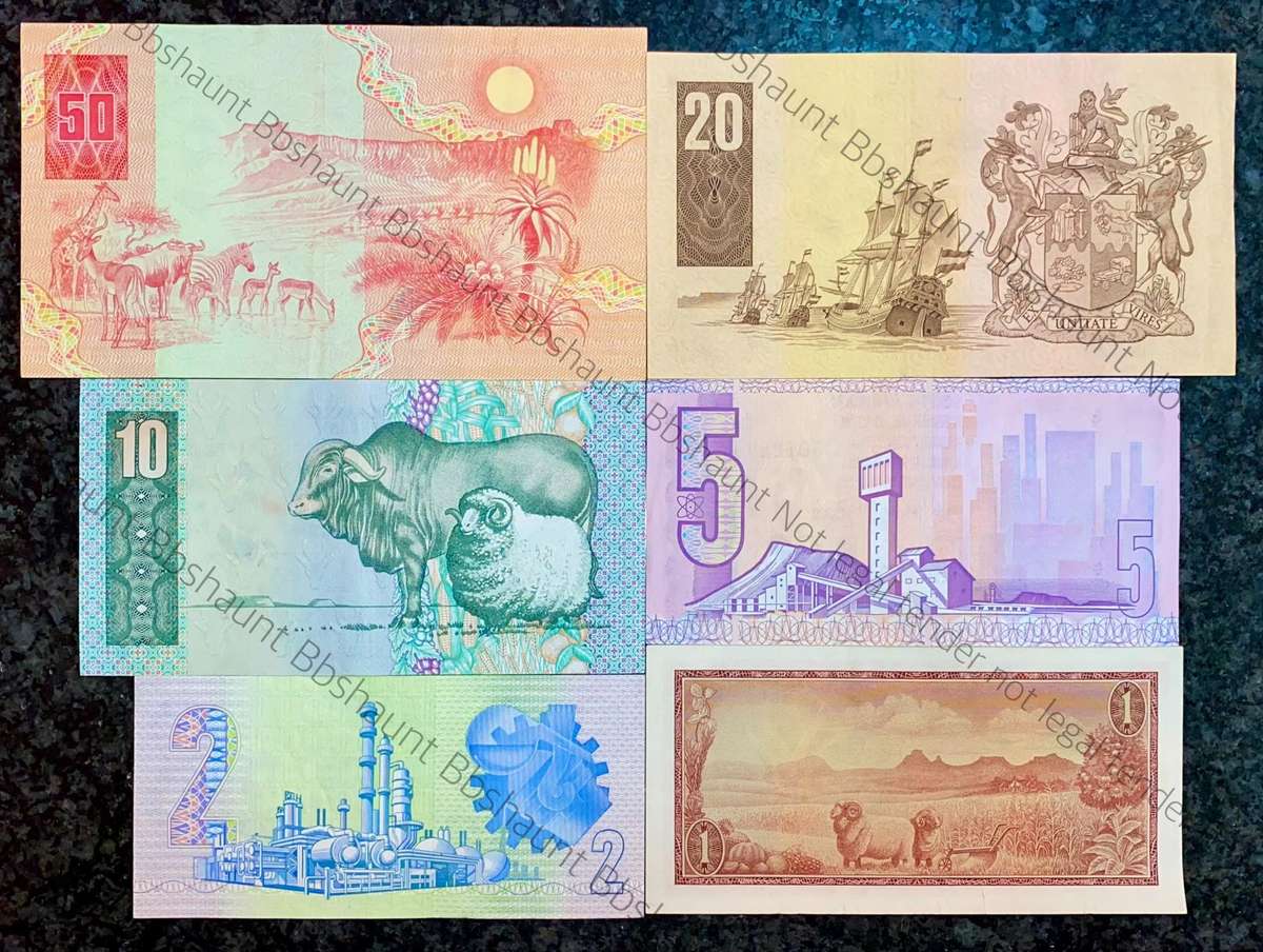 Complete Set GPC De Kock & decimals R50 TO R2 - 1980s (R1 de Jongh 1967) (1 bid takes all)