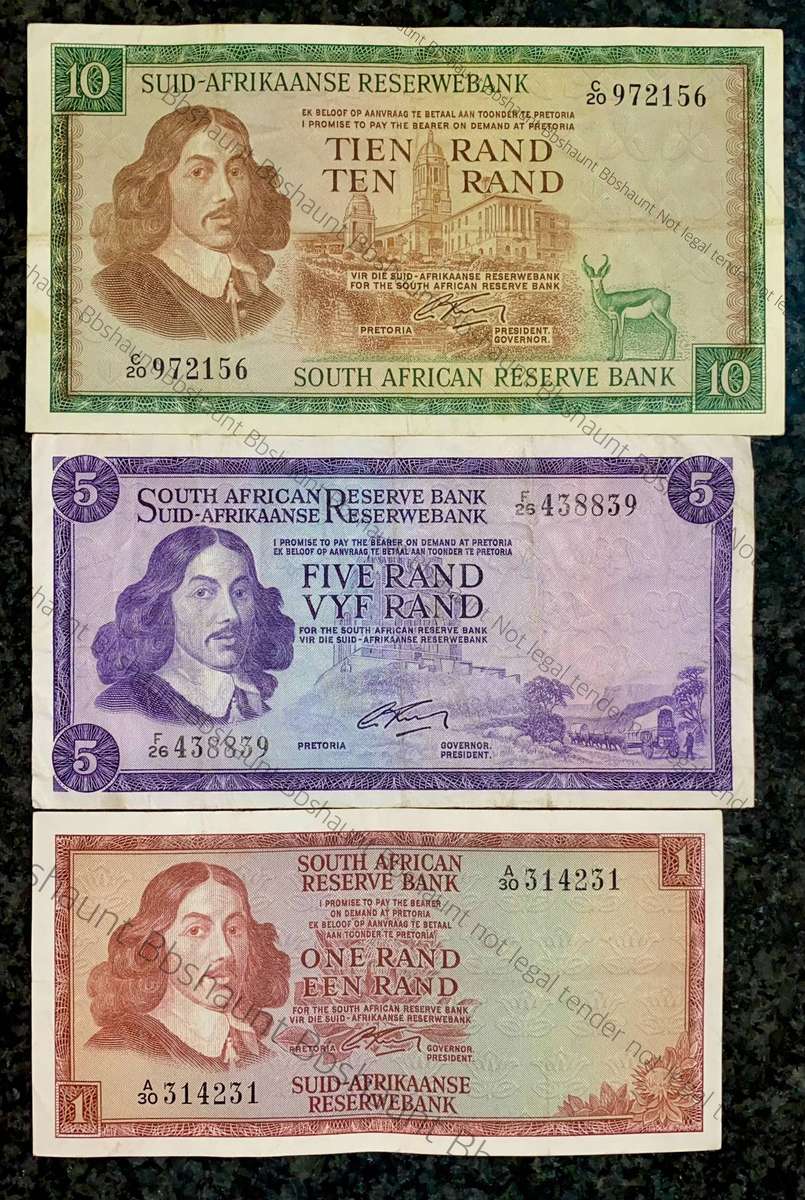 Complete Set G Rissik R10 to R1 - Springbuck wtm 2nd issue 1966 (1 bid takes all)