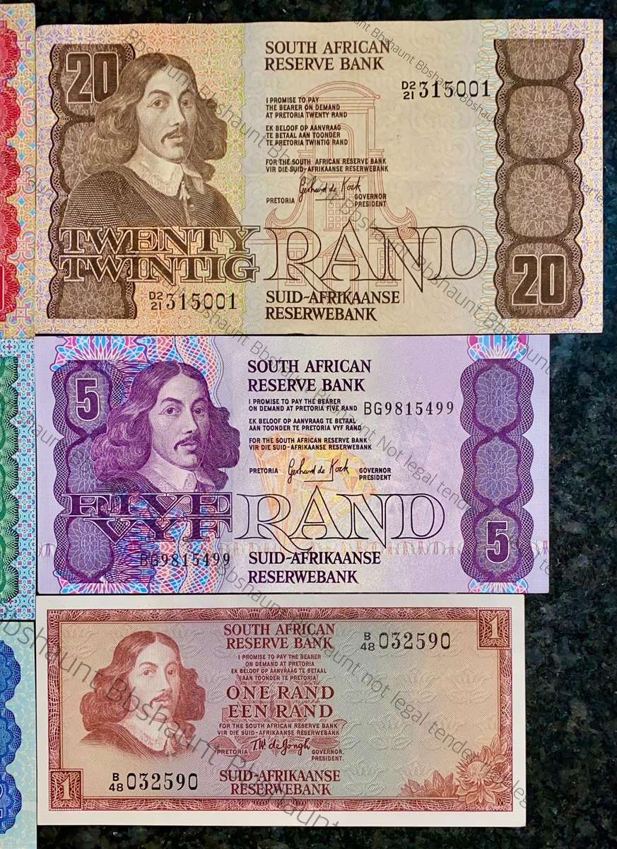 Complete set GPC De Kock & decimals R50BA Scarce to R2 - 1980s (R1 TW De Jongh) 1 bid takes all