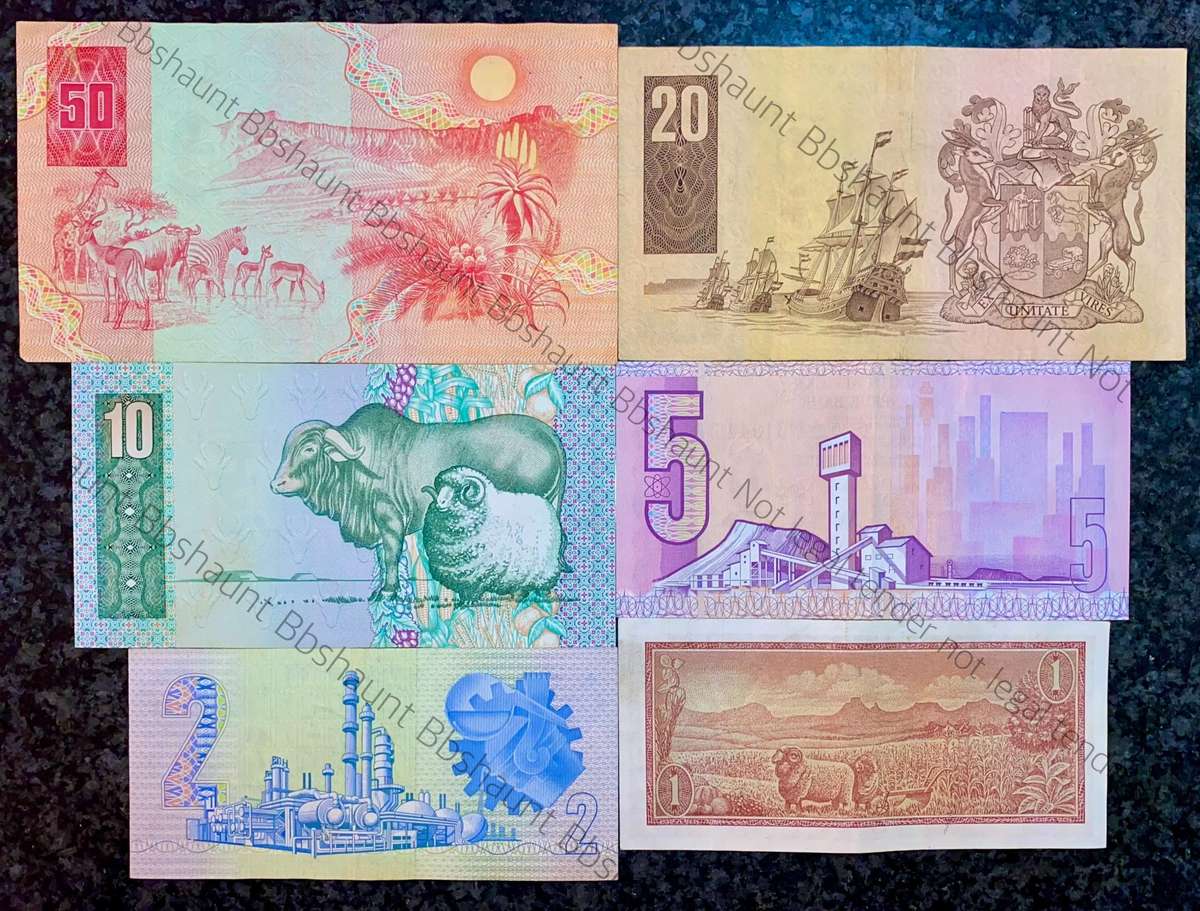 Complete Set GPC De Kock & decimals R50 TO R2 - 1980s (R1 de Jongh 1973) (1 bid takes all)