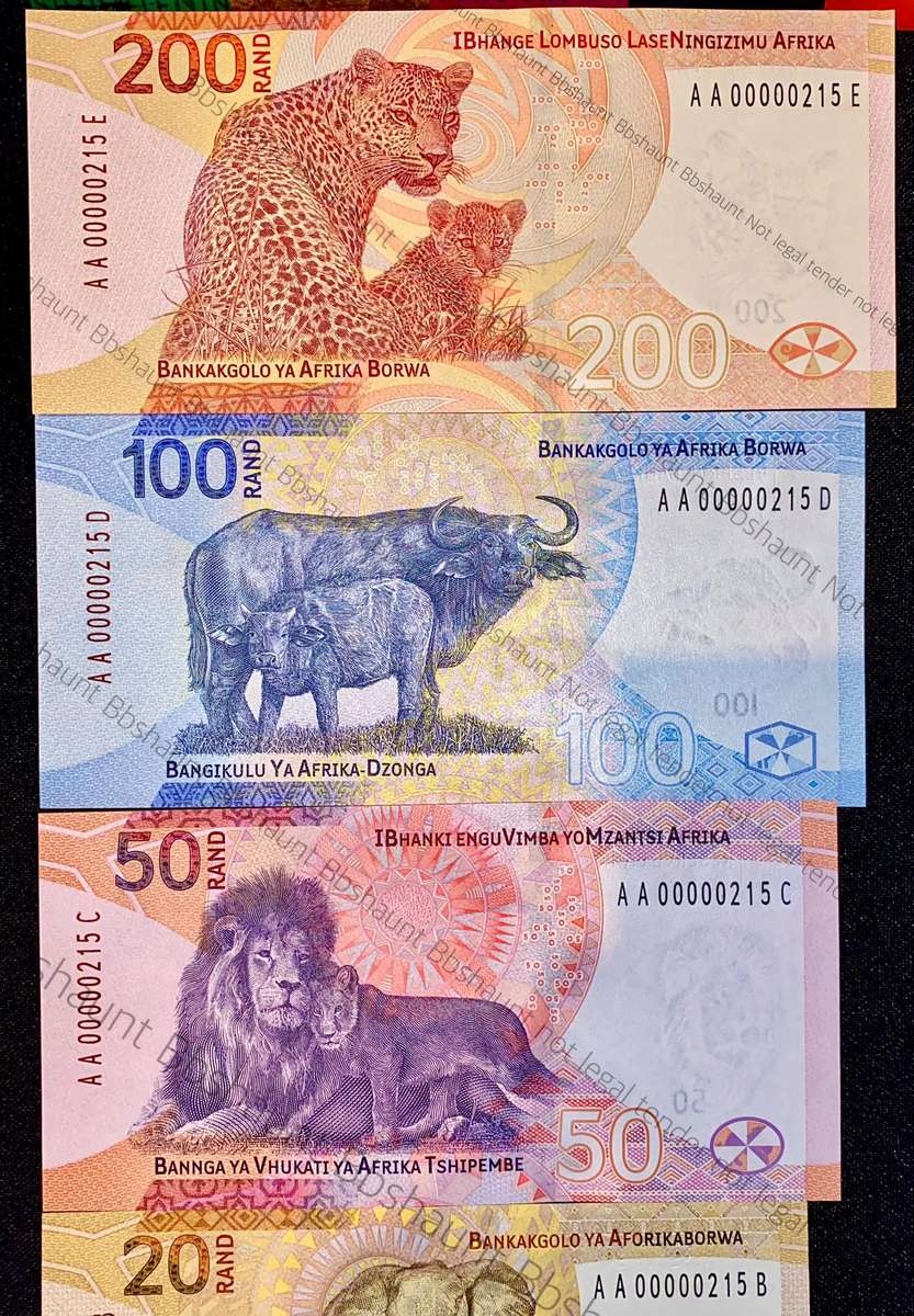 SOUTH AFRICA SET VERY LOW NO - L. KGANYAGO AA0000215 & G. MARCUS (NELSON MANDELA NM0000056 SCARCE)