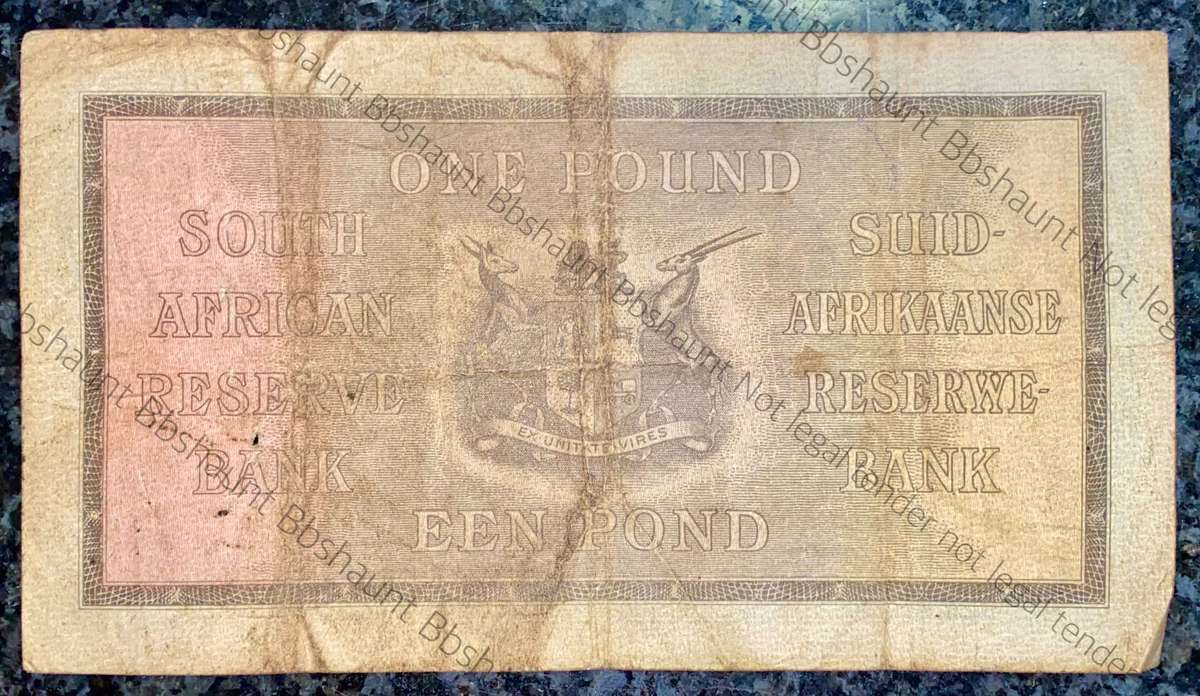 J POSTMUS 1 POUND 29TH APRIL 1939 ENG/AFR A89 FIRST ISSUE