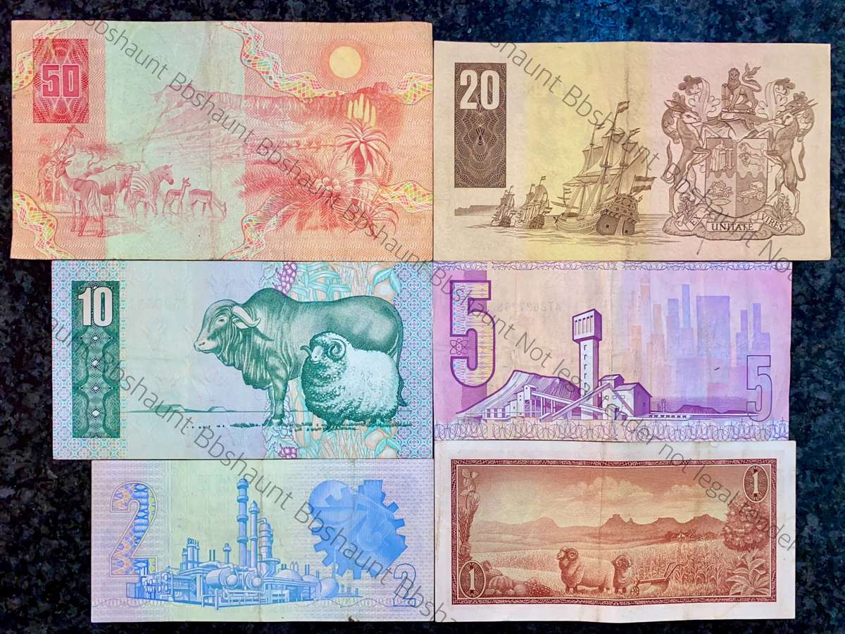 Complete set GPC De Kock & decimals R50 TO R2 - 1980s (R1 de Jongh 1975) (1 bid takes all)