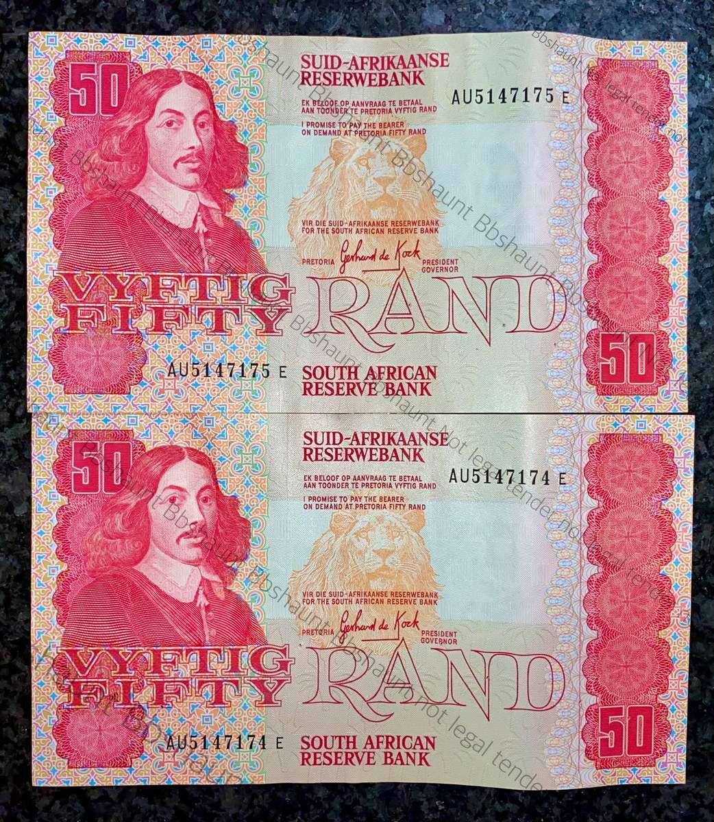 GPC De Kock. R50 in sequence AU5147175-174 -- 3rd issue 1984 (1 bid takes all)