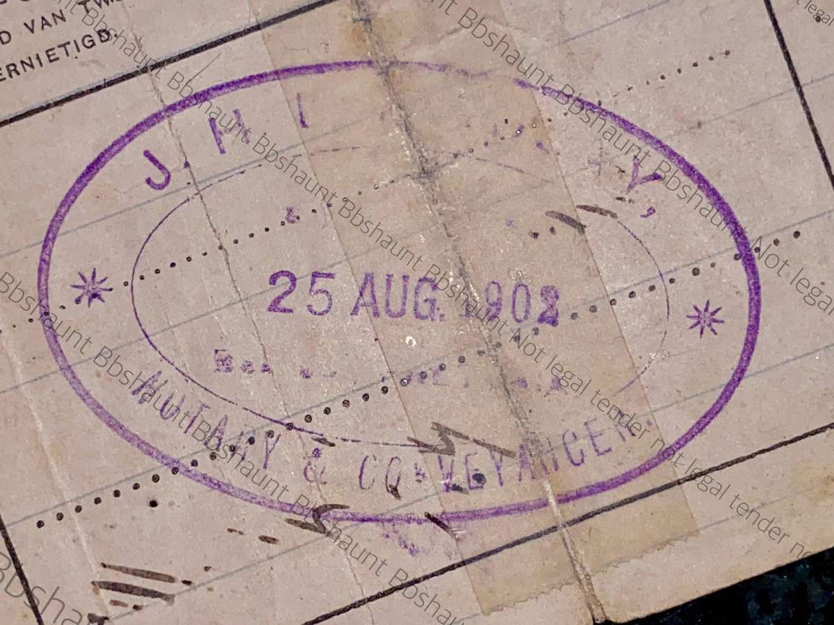 Z.A.R. TE Velde 1 pound Governements Noot 1-5-1902 - Pelgrims Rust - with Findlay stamp