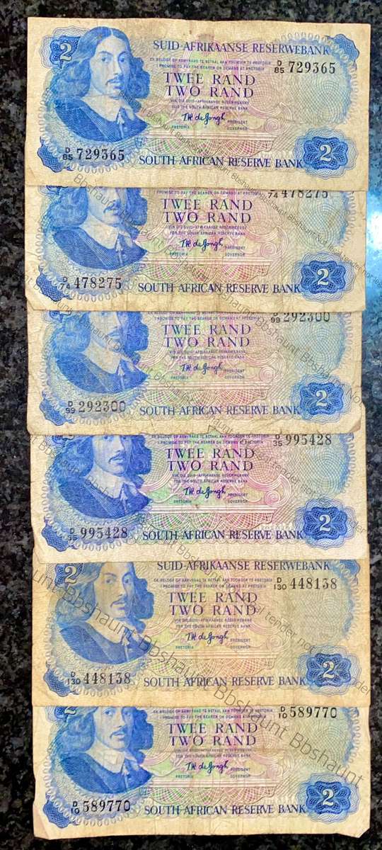 TW DE JONGH SET R2 - SPRINGBUCK WTM 1974 - 2ND ISSUE (1 BID TAKES ALL 6)