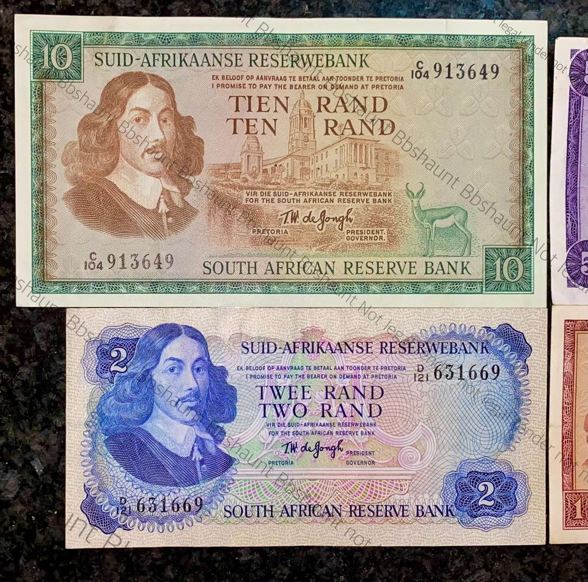 Complete set Tw De Jongh R10 to R1 - All Springbuck wtm 1967-1973(1 bid takes all)