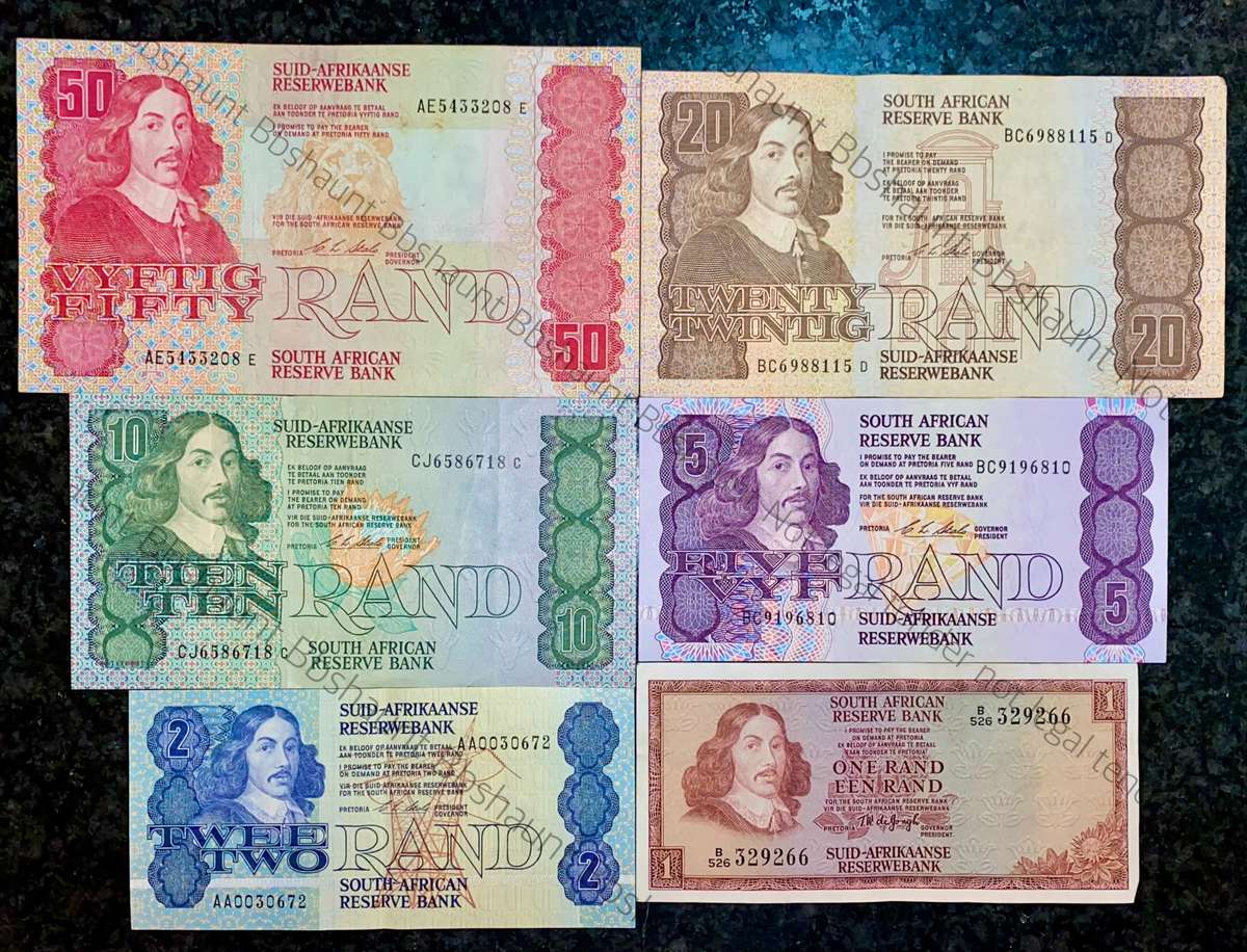COMPLETE SET OF CL STALS & DECIMALS R50 TO R2AA --1ST ISSUE 1990 [R1 DE JONGH 1975]1 BID TAKES ALL)